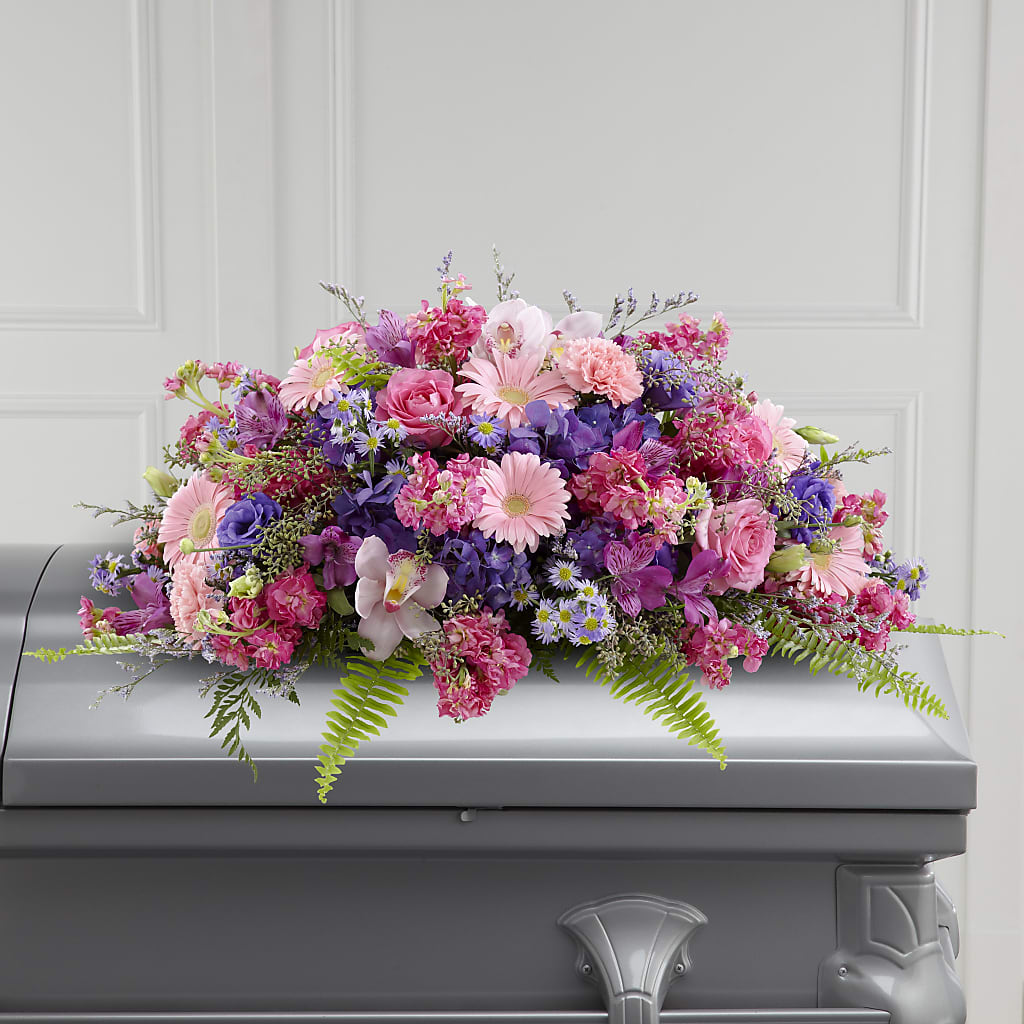 Glorious Garden Casket Spray – HELEN'S FLORAL SHOPPE, Phillipsburg NJ