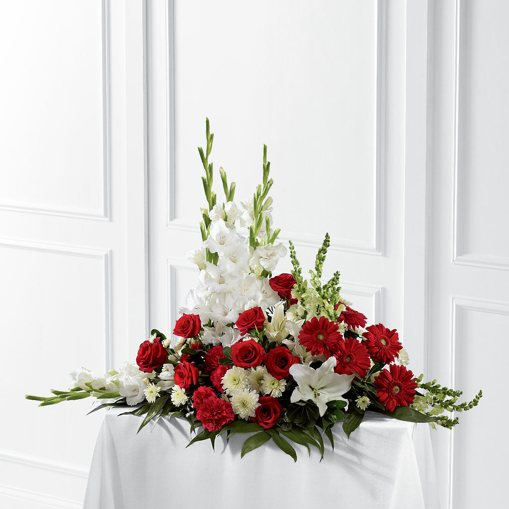 Crimson & White Arrangement – HELEN'S FLORAL SHOPPE, Phillipsburg NJ