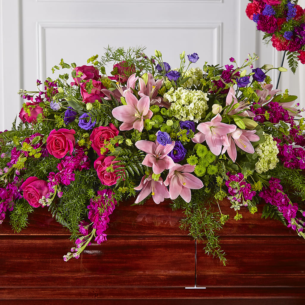 Radiant Tribute Casket Spray – HELEN'S FLORAL SHOPPE, Phillipsburg NJ