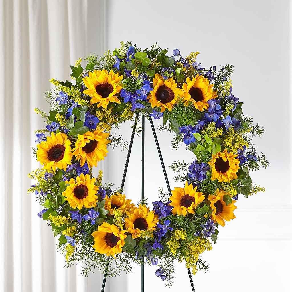 Bright Rays Wreath – HELEN'S FLORAL SHOPPE, Phillipsburg NJ