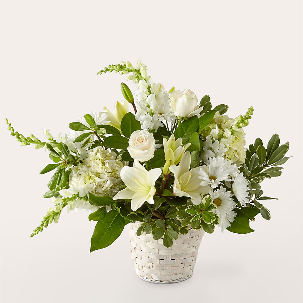 Ivory Elegance Floral Basket – HELEN'S FLORAL SHOPPE, Phillipsburg NJ