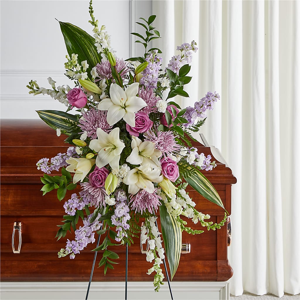Grateful Hearts Standing Spray – HELEN'S FLORAL SHOPPE, Phillipsburg NJ