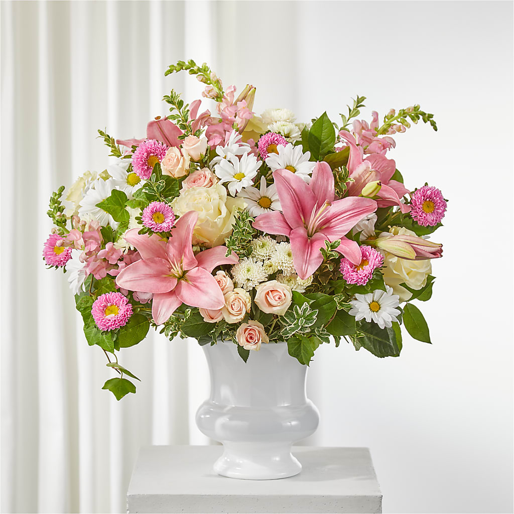 Empathetic Blooms Urn Arrangement – HELEN'S FLORAL SHOPPE, Phillipsburg NJ