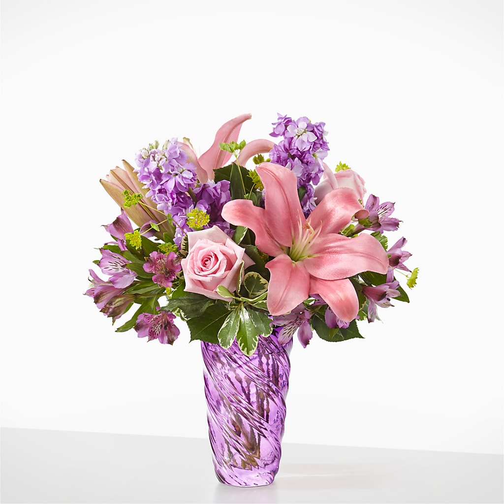 Precious Petals Bouquet with Luxe Swirl Vase – HELEN'S FLORAL SHOPPE, Phillipsburg NJ