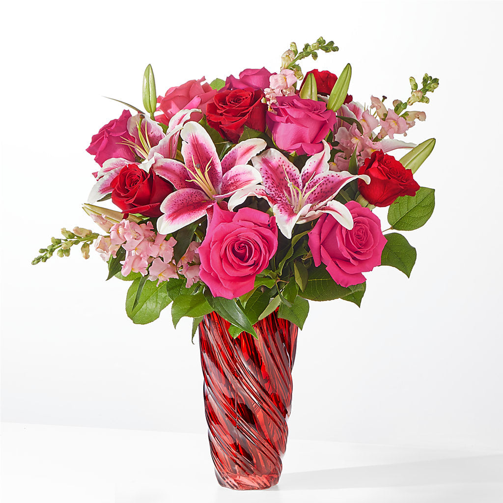 Always You Bouquet with Luxe Swirl Vase – HELEN'S FLORAL SHOPPE, Phillipsburg NJ