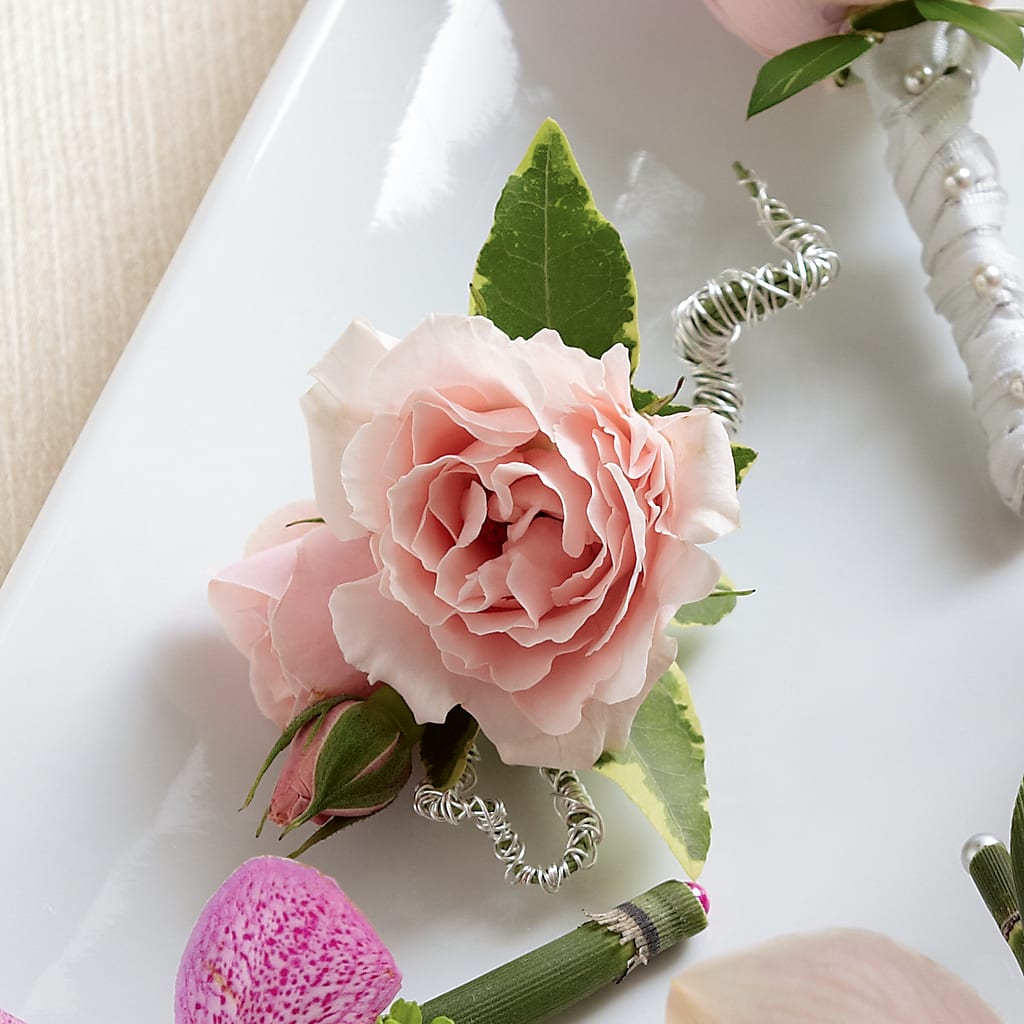 Pink Spray Rose Boutonniere – HELEN'S FLORAL SHOPPE, Phillipsburg NJ