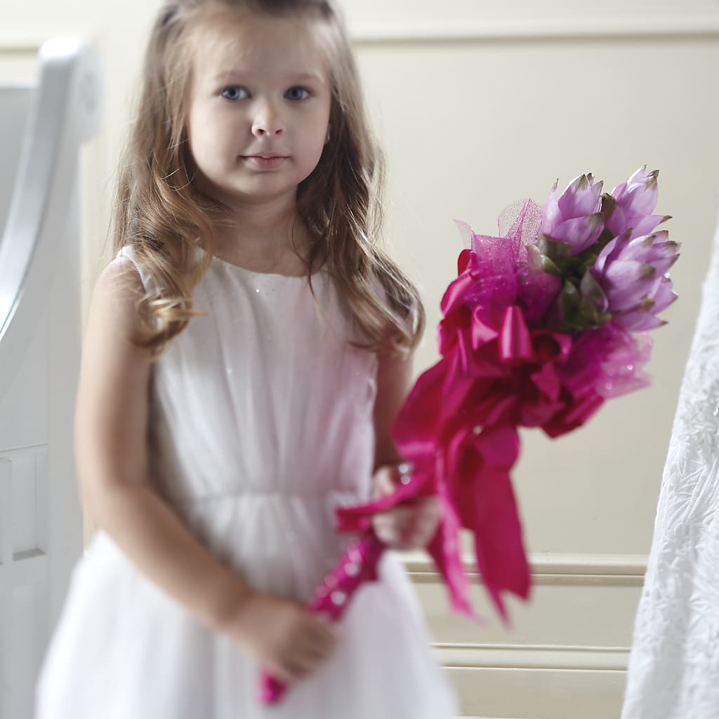 Sparkle Pink Flower Girl Bouquet – HELEN'S FLORAL SHOPPE, Phillipsburg NJ