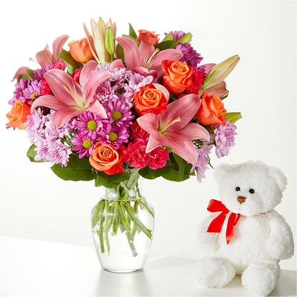 One and Only Bouquet and Bear Bundle – HELEN'S FLORAL SHOPPE, Phillipsburg NJ