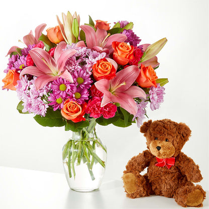 One and Only Bouquet and Bear Bundle – HELEN'S FLORAL SHOPPE, Phillipsburg NJ