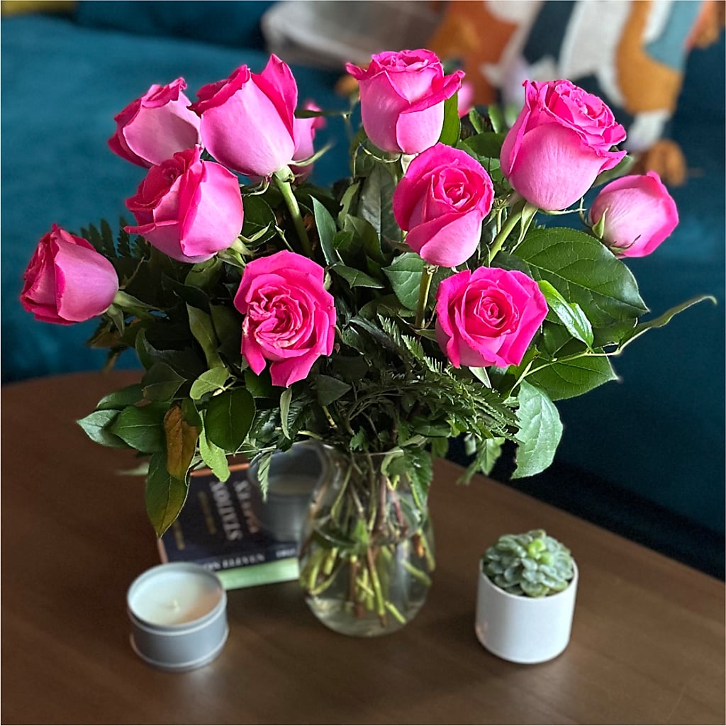 Long Stem Pink Rose Bouquet – HELEN'S FLORAL SHOPPE, Phillipsburg NJ