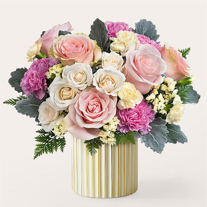 Blissful Moments Bouquet with Ivory Vase – HELEN'S FLORAL SHOPPE, Phillipsburg NJ