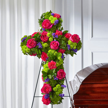 Tribute Rose Floral Cross – HELEN'S FLORAL SHOPPE, Phillipsburg NJ
