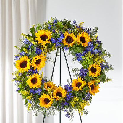 Bright Rays Wreath – HELEN'S FLORAL SHOPPE, Phillipsburg NJ