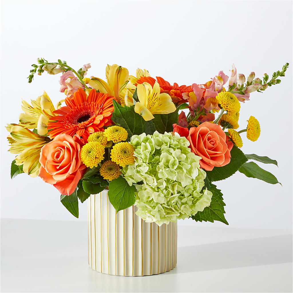 Autumn Sunshine Bouquet with Ivory Vase – HELEN'S FLORAL SHOPPE, Phillipsburg NJ