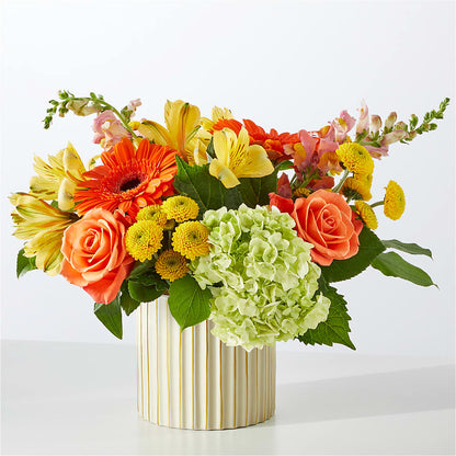 Autumn Sunshine Bouquet with Ivory Vase – HELEN'S FLORAL SHOPPE, Phillipsburg NJ