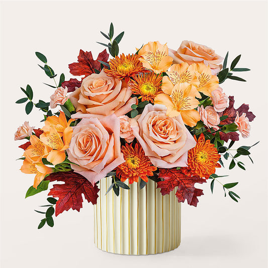 Spiced Latte Bouquet with Ivory Vase – HELEN'S FLORAL SHOPPE, Phillipsburg NJ