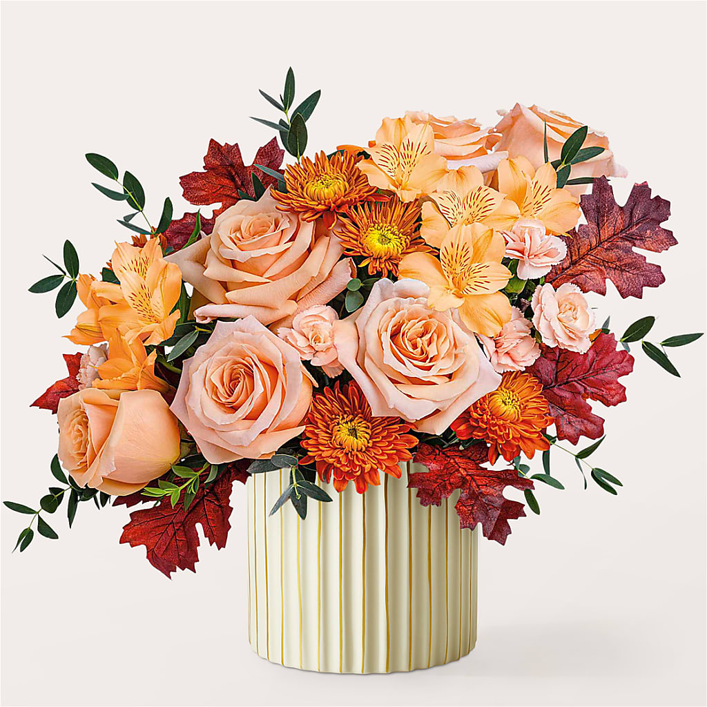 Spiced Latte Bouquet with Ivory Vase – HELEN'S FLORAL SHOPPE, Phillipsburg NJ