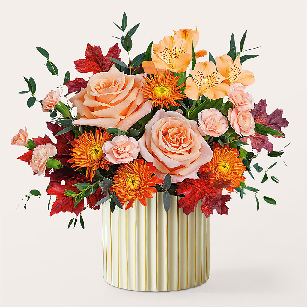 Spiced Latte Bouquet with Ivory Vase – HELEN'S FLORAL SHOPPE, Phillipsburg NJ