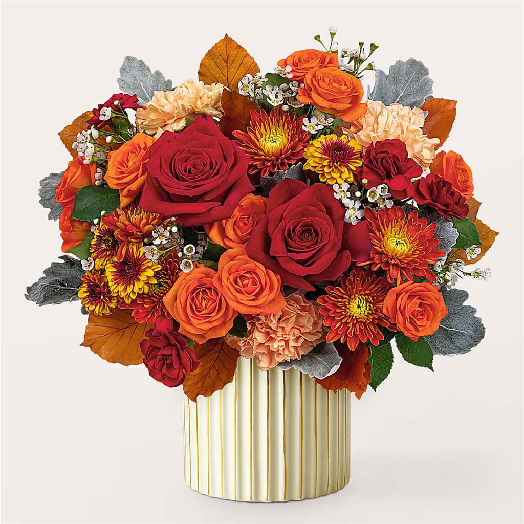 Merlot Bouquet with Ivory Vase – HELEN'S FLORAL SHOPPE, Phillipsburg NJ