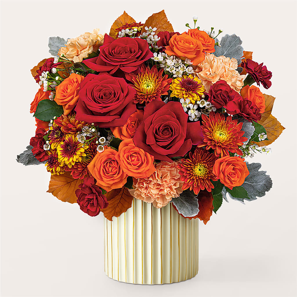 Merlot Bouquet with Ivory Vase – HELEN'S FLORAL SHOPPE, Phillipsburg NJ