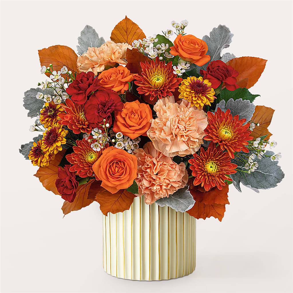 Merlot Bouquet with Ivory Vase – HELEN'S FLORAL SHOPPE, Phillipsburg NJ