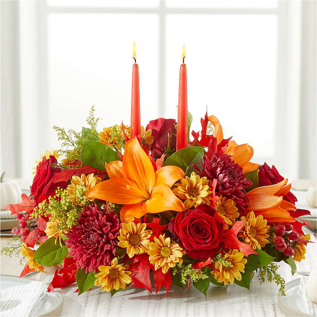 Autumn's Embrace Centerpiece – HELEN'S FLORAL SHOPPE, Phillipsburg NJ