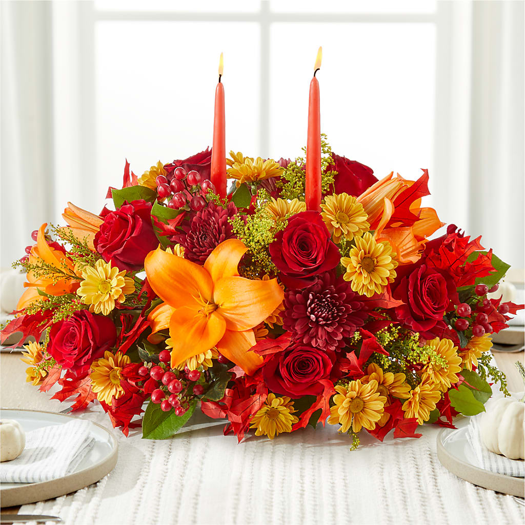 Autumn's Embrace Centerpiece – HELEN'S FLORAL SHOPPE, Phillipsburg NJ