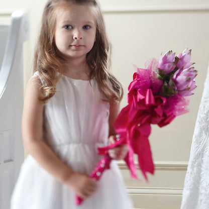 Sparkle Pink Flower Girl Bouquet – HELEN'S FLORAL SHOPPE, Phillipsburg NJ