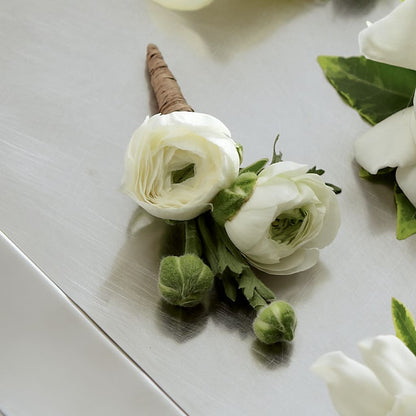 White Ranunculus Boutonniere – HELEN'S FLORAL SHOPPE, Phillipsburg NJ