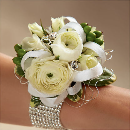 White Wedding Corsage – HELEN'S FLORAL SHOPPE, Phillipsburg NJ